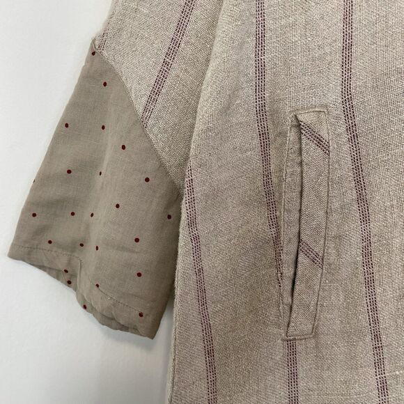 Gudrun Sjoden Striped Linen Cotton Dress Jacket Small Lagenlook Button Down - Picture 7 of 11